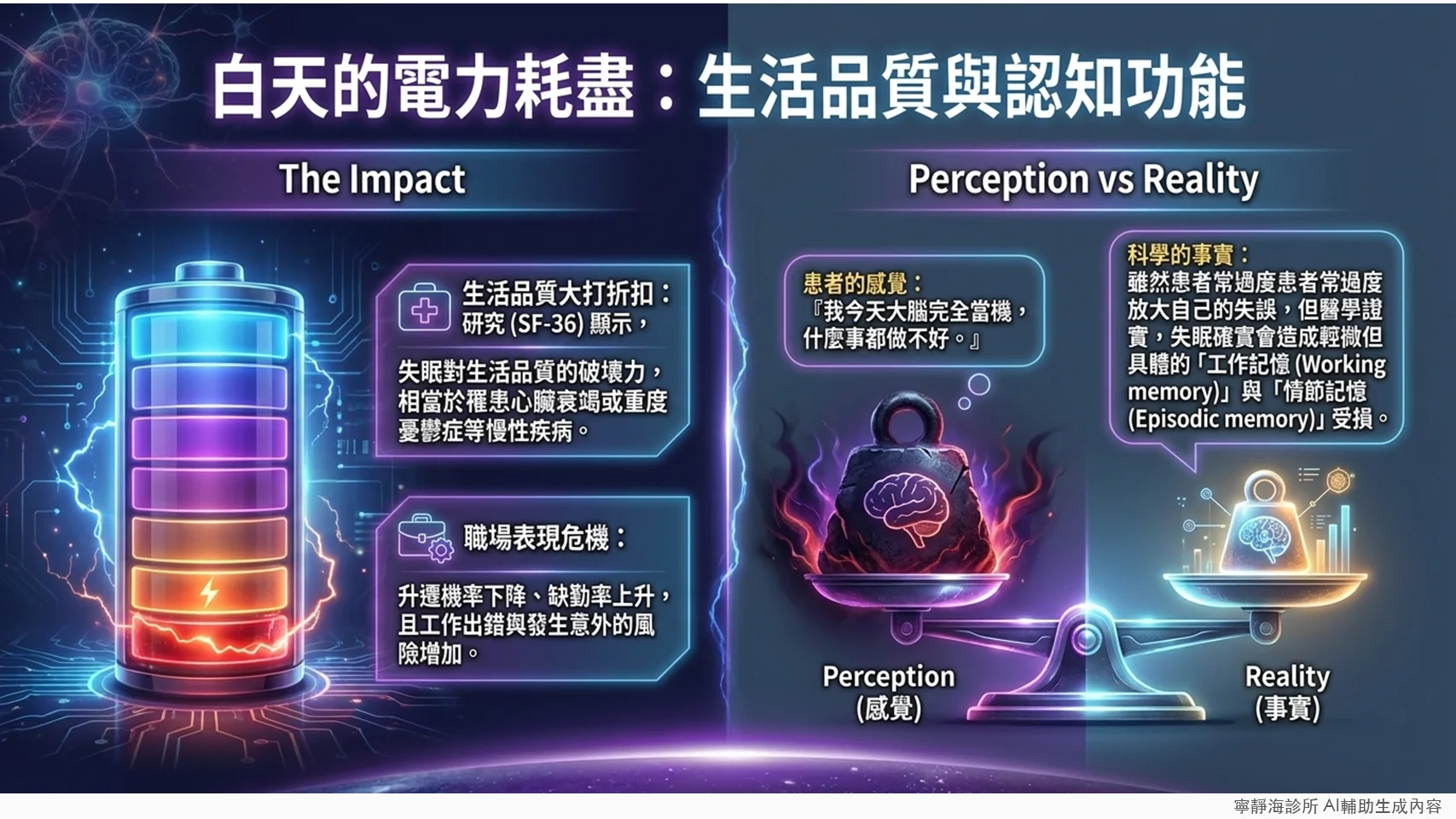 失眠對生活品質與認知功能的影響:等同心臟衰竭或重度憂鬱症