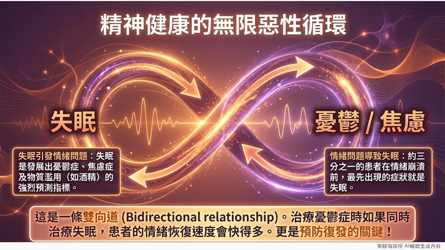失眠與憂鬱焦慮的雙向惡性循環:治療失眠有助預防復發