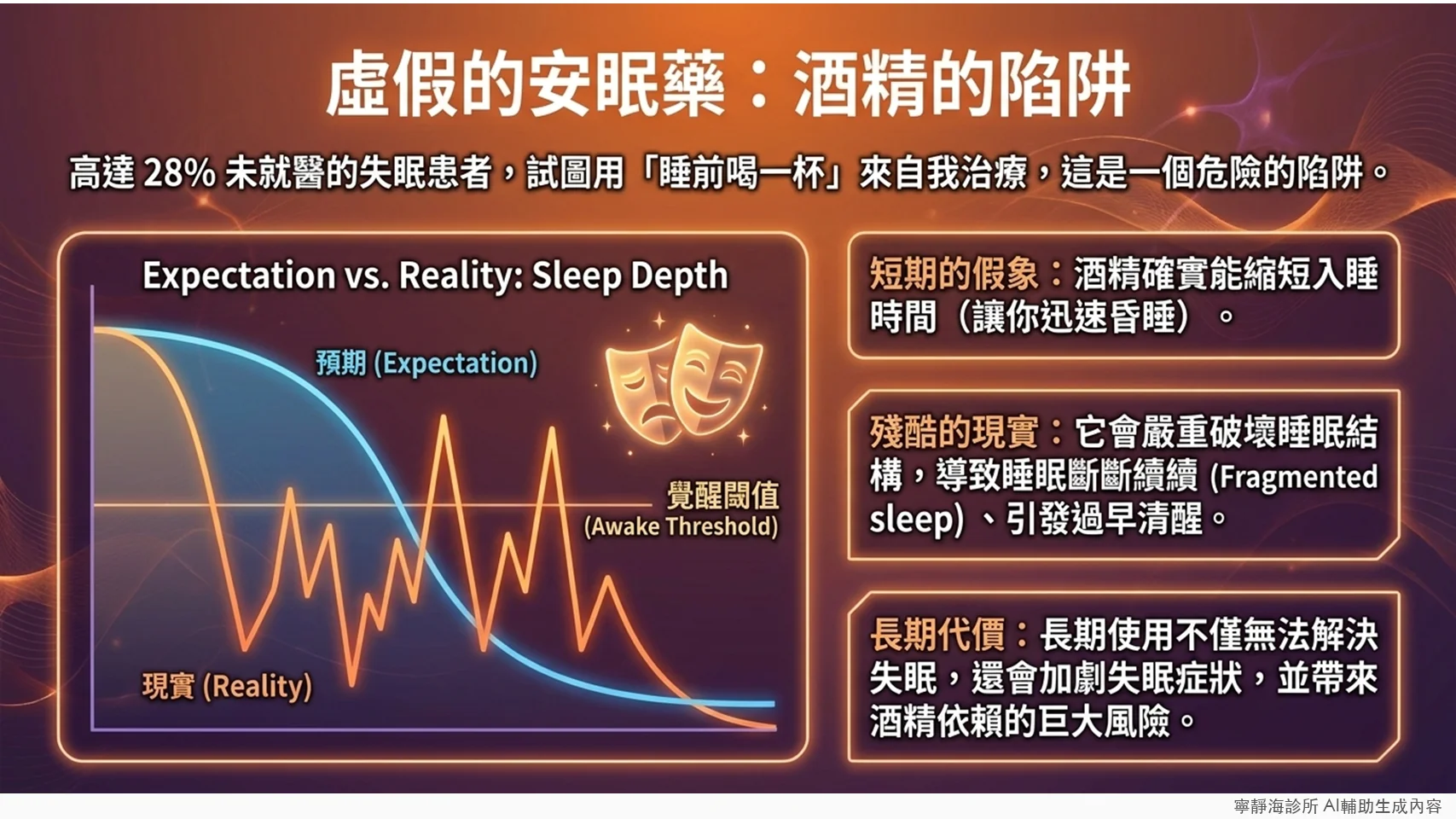 睡前喝酒助眠的陷阱:破壞睡眠結構、加劇失眠、酒精依賴風險