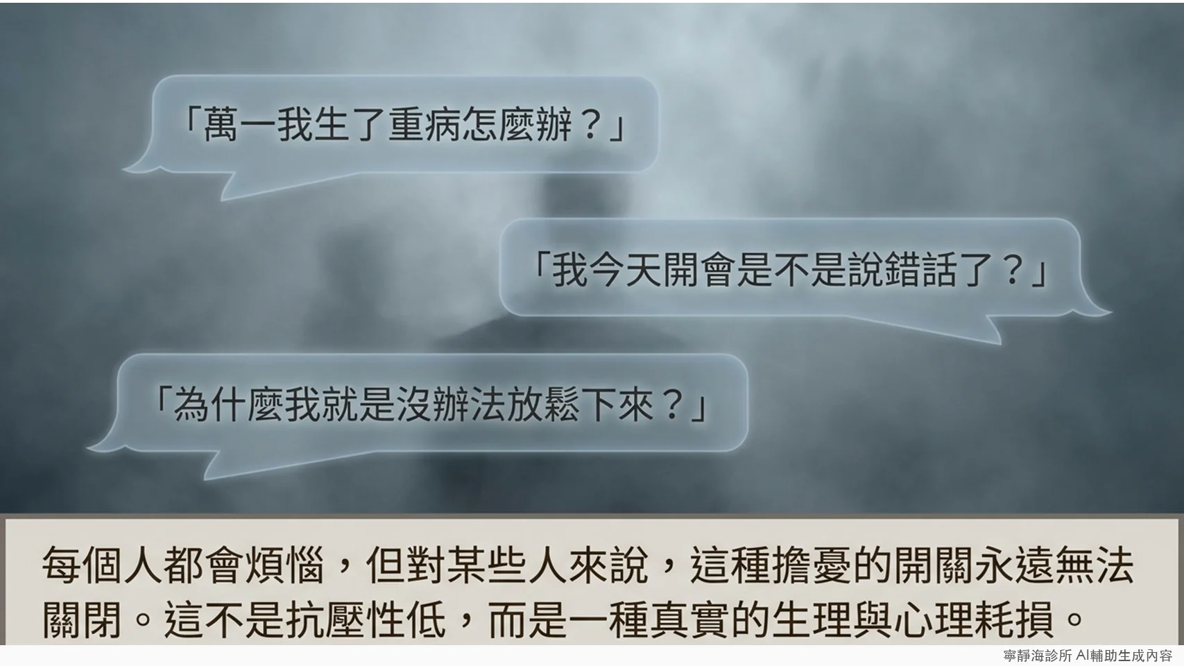 廣泛性焦慮症核心困擾:擔憂開關無法關閉的真實生理耗損