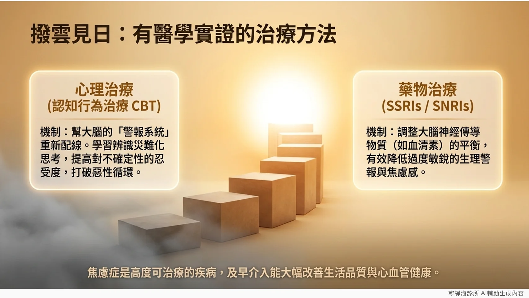 廣泛性焦慮症治療方式:認知行為治療CBT與SSRIs/SNRIs藥物治療