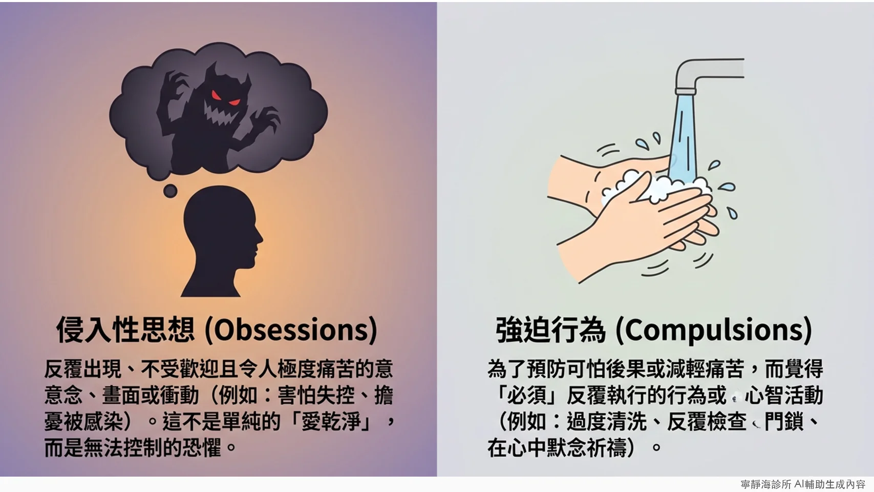 強迫症核心概念：侵入性思想Obsessions與強迫行為Compulsions