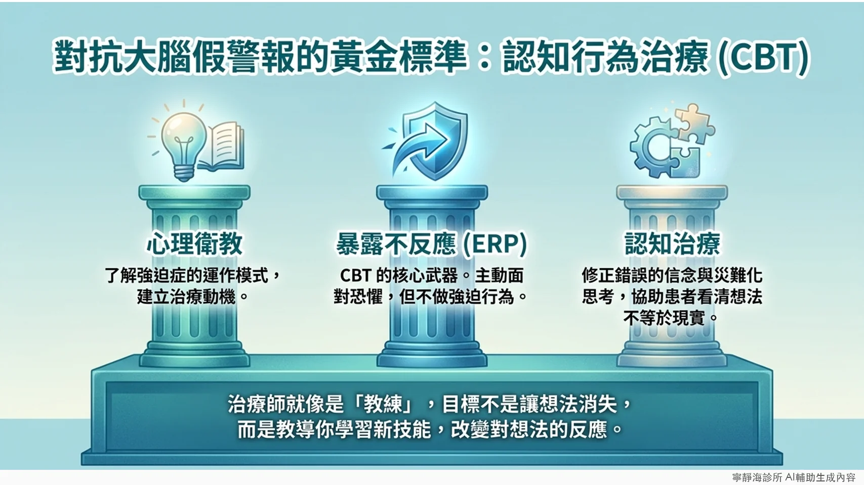 強迫症認知行為治療三大要素:心理衛教、暴露不反應ERP、認知治療