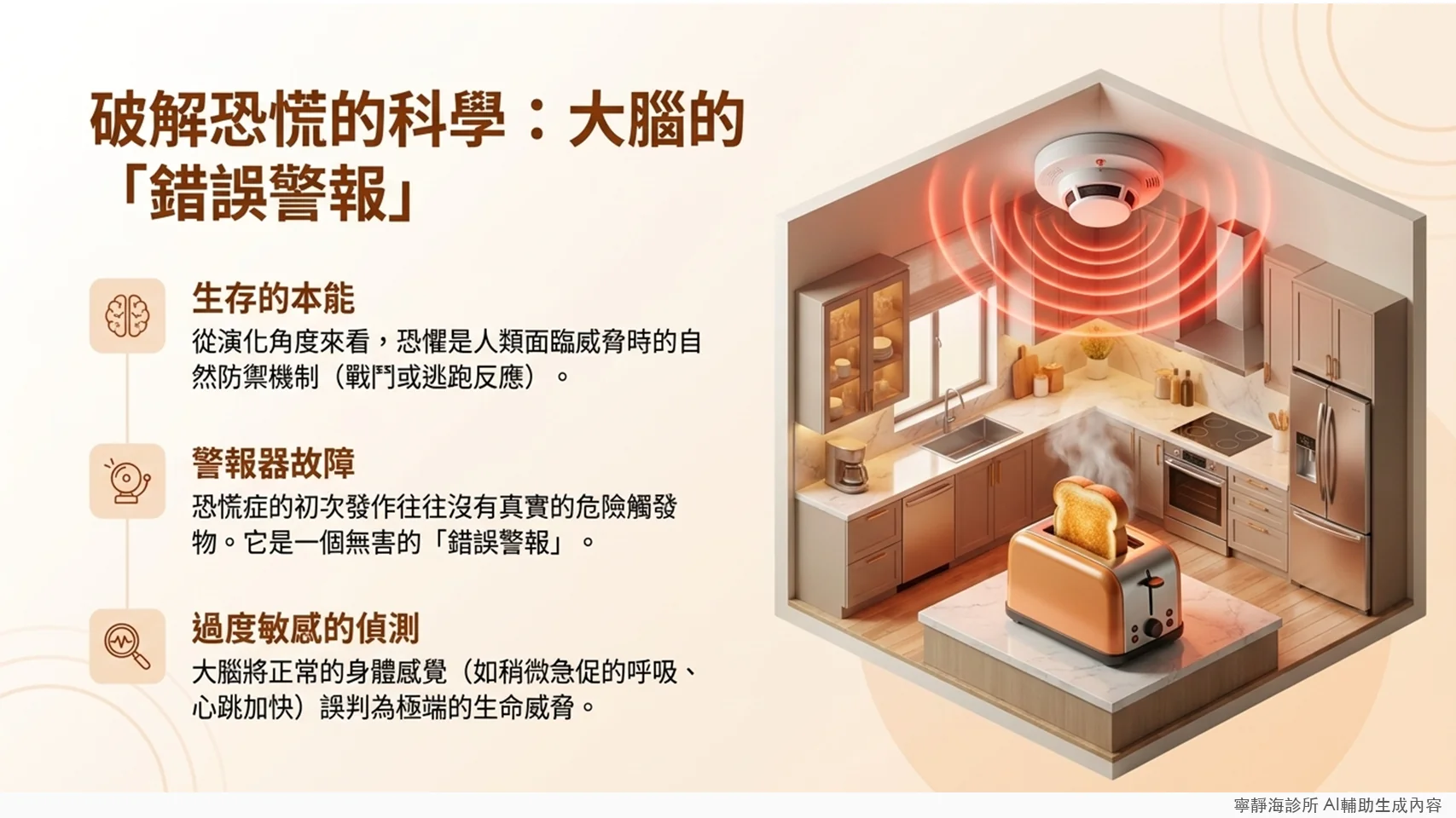 恐慌症生物學機轉:大腦將正常生理感覺誤判為生命威脅