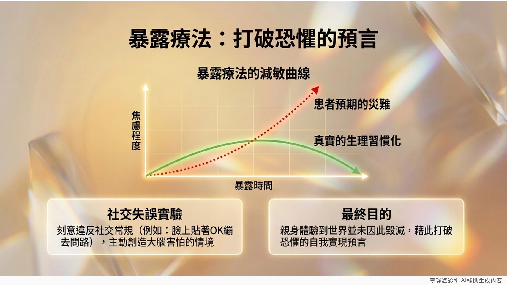 暴露療法減敏曲線:焦慮程度隨暴露時間下降,打破患者預期的災難