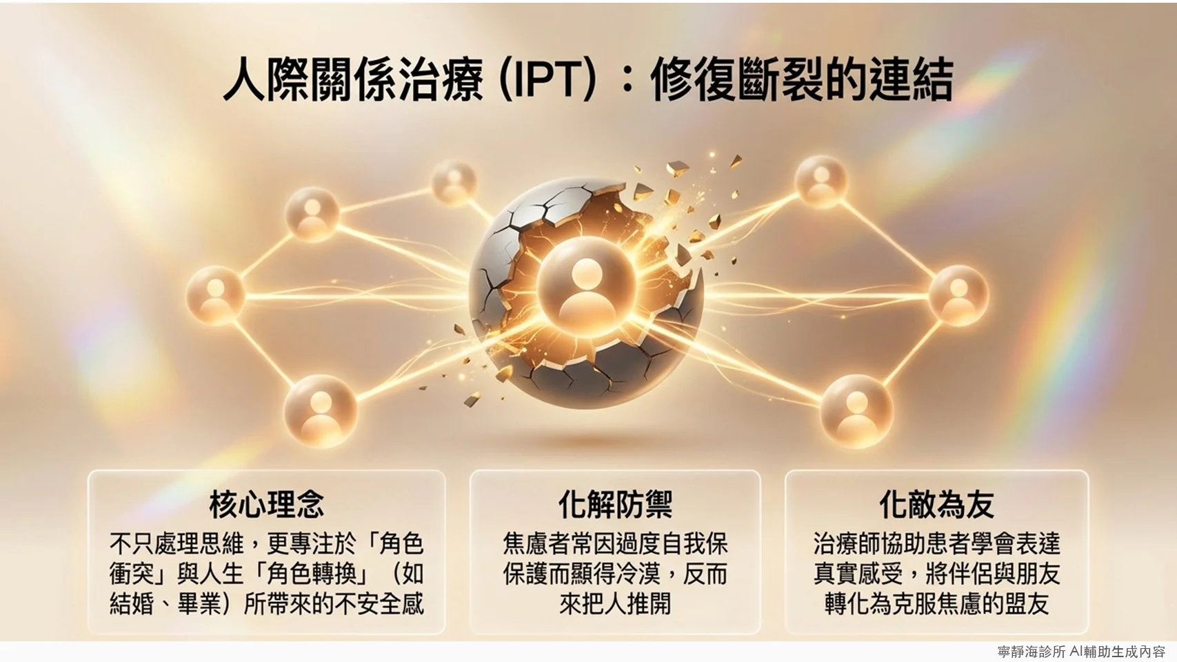 人際關係治療IPT:處理角色衝突,化解防禦,將伴侶朋友轉化為盟友
